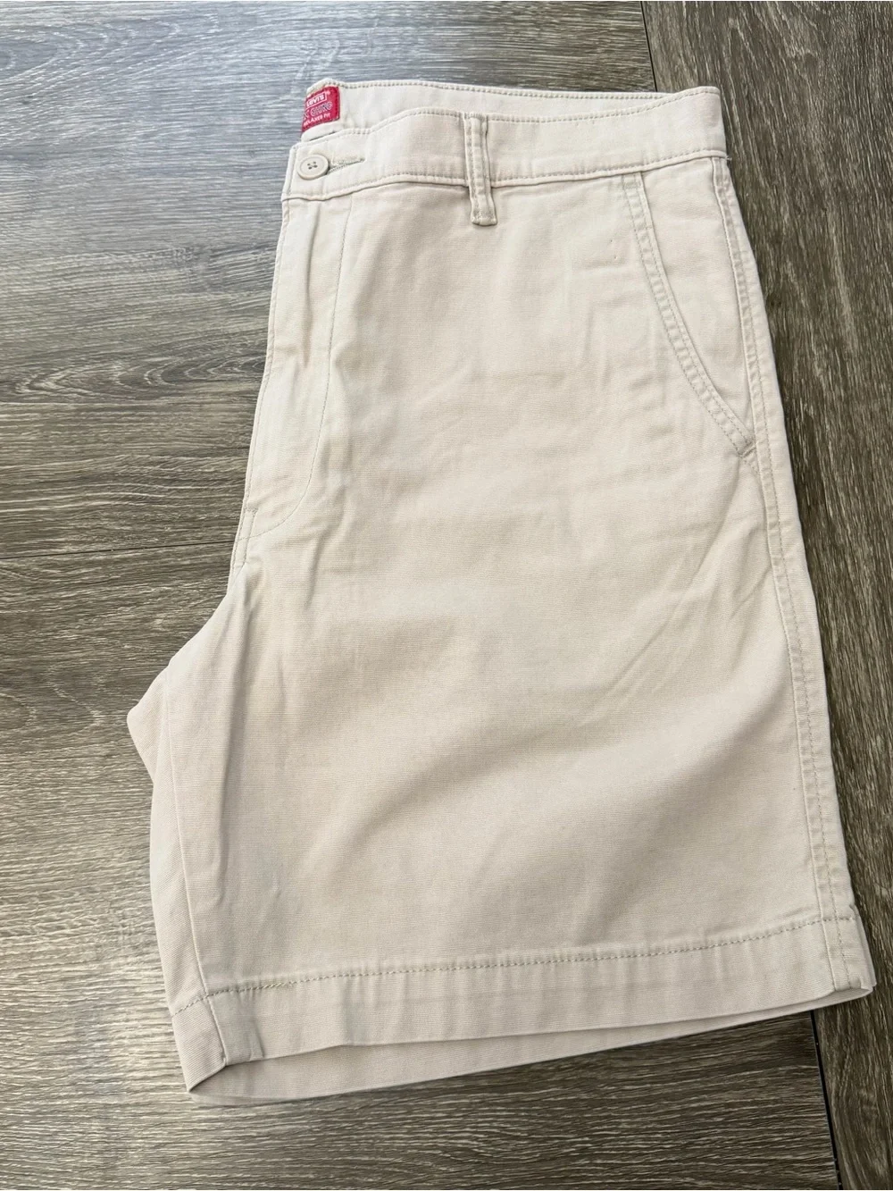 Levi's XX Chino Men's Relaxed Fit Beige Cotton Elastane Shorts Pockets Size 34